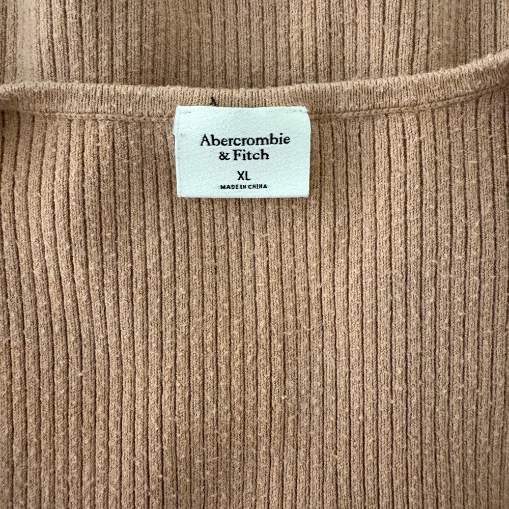 Abercrombie & Fitch Tan Ribbed Fitted Tank Top - Picture 3 of 3